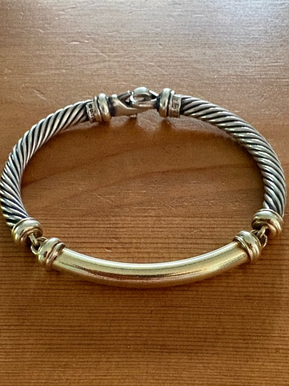 RARE: Vintage David Yurman Silver and Gold Cable Bracelet